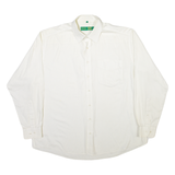 CANDA Mens Plain Shirt White Long Sleeve XL