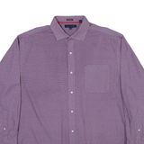 TOMMY HILFIGER Mens Shirt Red Geometric Long Sleeve M