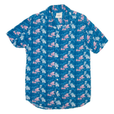 REBEL Mens Shirt Blue Crazy Pattern M