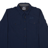 JACK WOLFSKIN Womens Plain Shirt Blue Long Sleeve M