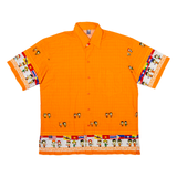 Mens Shirt Orange Crazy Pattern XL