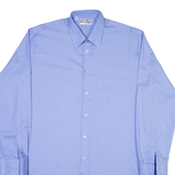 AMSA Mens Plain Shirt Blue Long Sleeve L