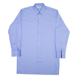 AMSA Mens Plain Shirt Blue Long Sleeve L