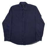 BOSS Mens Plain Shirt Blue Long Sleeve L