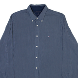 TOMMY HILFIGER Slim Fit Mens Shirt Blue Striped Long Sleeve XL