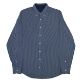TOMMY HILFIGER Slim Fit Mens Shirt Blue Striped Long Sleeve XL