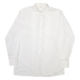 Mens Plain Shirt White Long Sleeve M