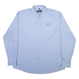 RUSSELL COLLECTION Cat Mens Plain Shirt Blue Long Sleeve M