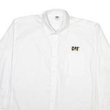 CAT Mens Plain Shirt White Long Sleeve XL