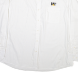 CAT Mens Plain Shirt White Long Sleeve XL