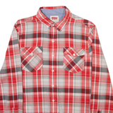 LEVI'S Mens Shirt Red Check Long Sleeve S