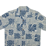 ROYAL CREATIONS Mens Hawaiian Shirt Grey Floral S
