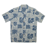 ROYAL CREATIONS Mens Hawaiian Shirt Grey Floral S