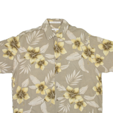 PERRY ELLIS Mens Shirt Brown Floral L