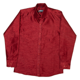 AMAZON Mens Plain Shirt Red Long Sleeve S