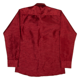 AMAZON Mens Plain Shirt Red Long Sleeve S