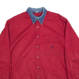 NAUTICA Mens Plain Shirt Red Long Sleeve L