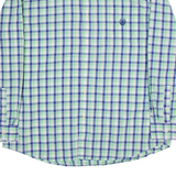 CHAPS Easy Care Mens Plain Shirt Blue Check Long Sleeve XL