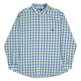 CHAPS Easy Care Mens Plain Shirt Blue Check Long Sleeve XL