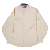 TOMMY HILFIGER Mens Plain Shirt Beige Long Sleeve XL