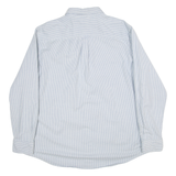 CHAPS Stretch Oxford Mens Shirt Blue Striped Long Sleeve XL