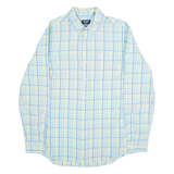 CHAPS Easy Care Mens Shirt Blue Check Long Sleeve M