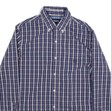 CHAPS Stretch Mens Shirt Blue Check Long Sleeve M
