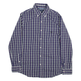 CHAPS Stretch Mens Shirt Blue Check Long Sleeve M