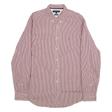 TOMMY HILFIGER Slim Fit Mens Shirt Red Striped Long Sleeve XL