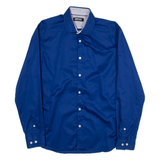 DKNY Mens Plain Shirt Blue Long Sleeve M