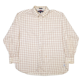 TOMMY HILFIGER Mens Shirt White Check Long Sleeve XL