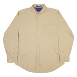 TOMMY HILFIGER Mens Plain Shirt Brown Long Sleeve L