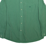CHAPS Mens Plain Shirt Green Long Sleeve L