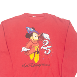 DISNEY Mickey Mouse Disney World Womens Sweatshirt Red USA L