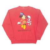 DISNEY Mickey Mouse Disney World Womens Sweatshirt Red USA L