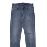 LEVI'S 511 BIG E Jeans Distressed Mens Blue Slim Straight Stone Wash W32 L34