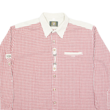 GRACHIEN Mens Shirt Red Check Long Sleeve 2XL