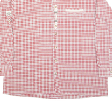 GRACHIEN Mens Shirt Red Check Long Sleeve 2XL