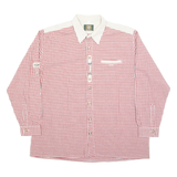 GRACHIEN Mens Shirt Red Check Long Sleeve 2XL