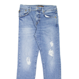 SUPERDRY Distressed Mens Jeans Blue Slim Skinny Stone Wash W30 L32