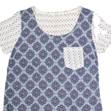 FAT FACE Womens Printed Top Blue Floral UK 10