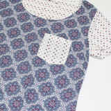 FAT FACE Womens Printed Top Blue Floral UK 10