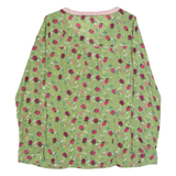 WHITE STUFF Womens Printed Shirt Green V-Neck Long Sleeve Floral UK 8