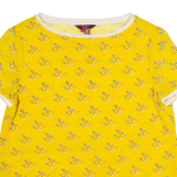 TED BAKER Sheer Womens Printed Top Yellow M