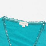 PHASE EIGHT Shawl Womens Top Blue 3/4 Sleeve UK 10