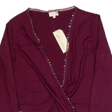 PHASE EIGHT Shawl Womens Top Maroon 3/4 Sleeve UK 12