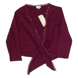 PHASE EIGHT Shawl Womens Top Maroon 3/4 Sleeve UK 12
