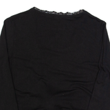 PHASE EIGHT Shawl Womens Top Black 3/4 Sleeve UK 10