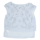 MONSOON Beaded Womens Top Blue Sleeveless UK 10