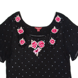 MONSOON Sheer Womens Blouse Black UK 12